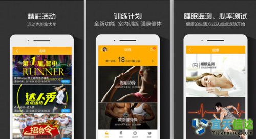 點點運動。雖然跑步是運動健身軟件較早涉獵的功能,但隨著用戶需求的提升,跑步已經不能滿足運動健身愛好者的需求。點點運動并不局限于將自己打造為一款跑步的APP;點點運動從用戶需求和運動行業發展出發,將騎行、游泳、羽毛球、足球、健身等深度運動融合近APP,并聯合可穿戴智能終端設備了推出了“軟硬結合”的運動理念,將軟件平臺的大數據運算能力和智能終端的數據采集優勢相結合,豐富軟件的功能、加強用戶體驗。迅速的獲得了千萬運動愛好者的喜愛。
